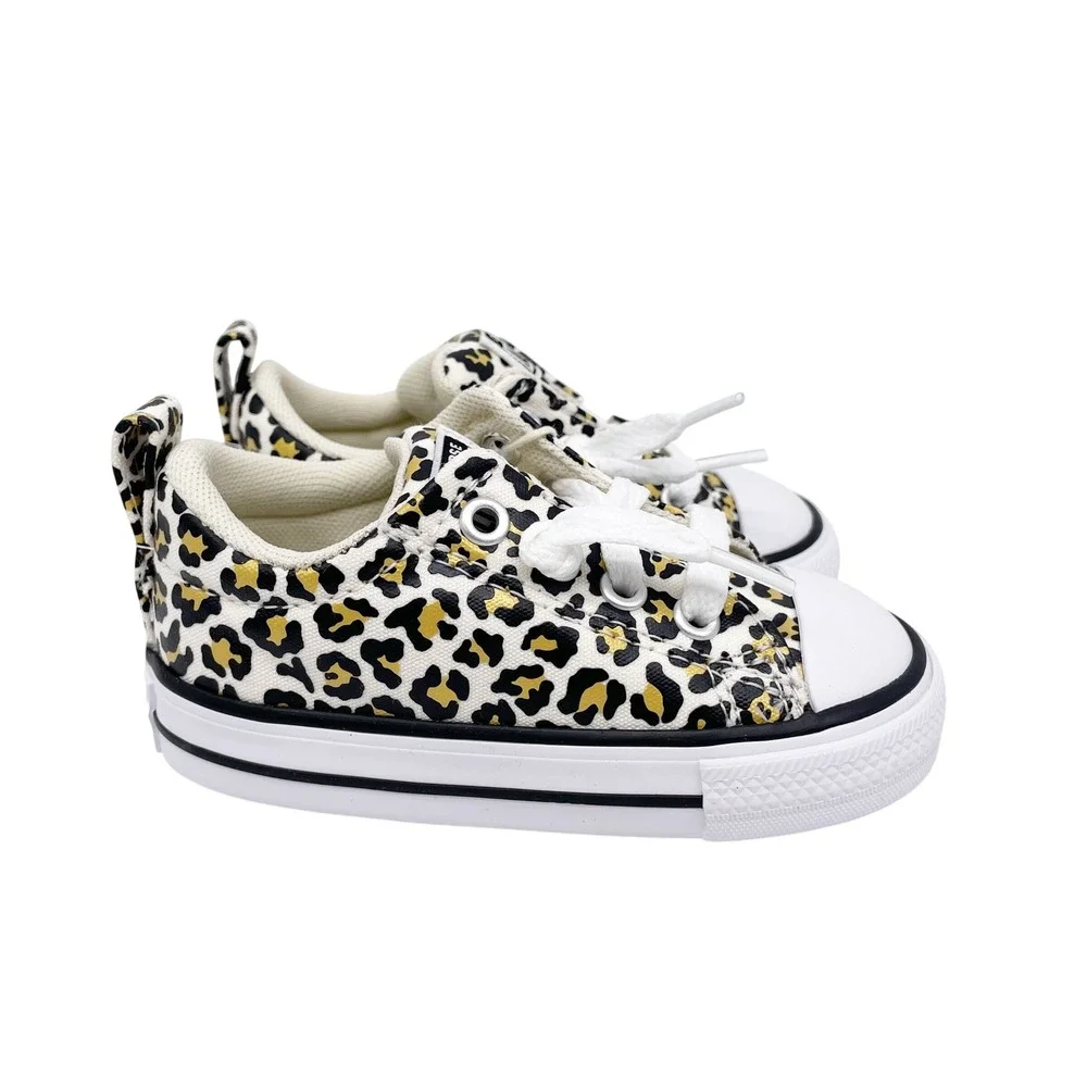 Converse Infant's Egret Metallic Leopard CTAS Street Slip Sneakers Size 5